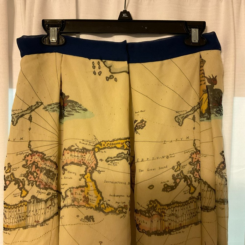 Vintage Map Print Skirt - Picture 7 of 9